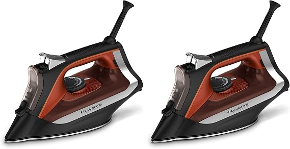 Rowenta Access Steam Iron, Clothes Iron with Steamer, Vertical Steaming, Maximum Steam Distribution, Anti-Drip Protection, Red, DW2360 (Pack of 2)