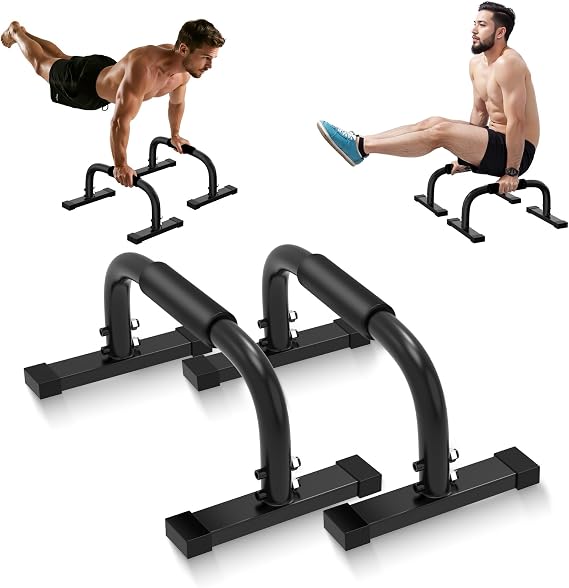Parallettes Bars, 10 in High 300Kg/661lbs High Dip Calisthenics push up bars, Heavy-Duty handstand bars for Handstand, Planche, Dips, L-Sit, Calisthenics Equipment, Workouts Home Gym