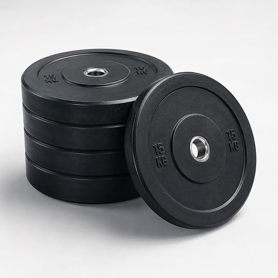 Rubber Weight Plates Barbell Discs Bumper Plates for Dumbbell Bars, Gym Strength Training, Deadlifts, Squats, Weight Lifting Workout Plates 5kg 10kg 15kg 20kg 25kg