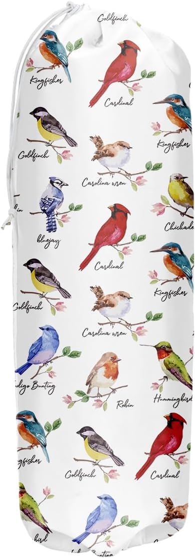 Birds Grocery Bag Holder and Dispenser Plastic Bags Organizer for Home