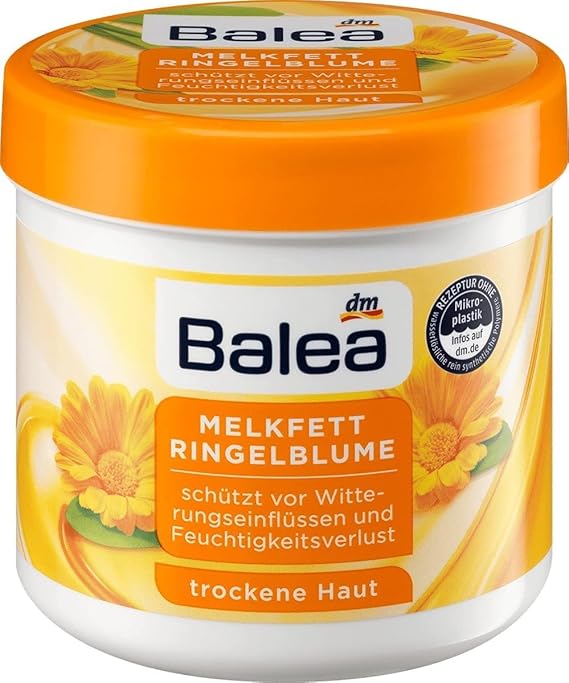Balea Milk Fat Marigold, 250 ml, Cares for Dry, Stressed or Cracked Skin, Vegan - German Product