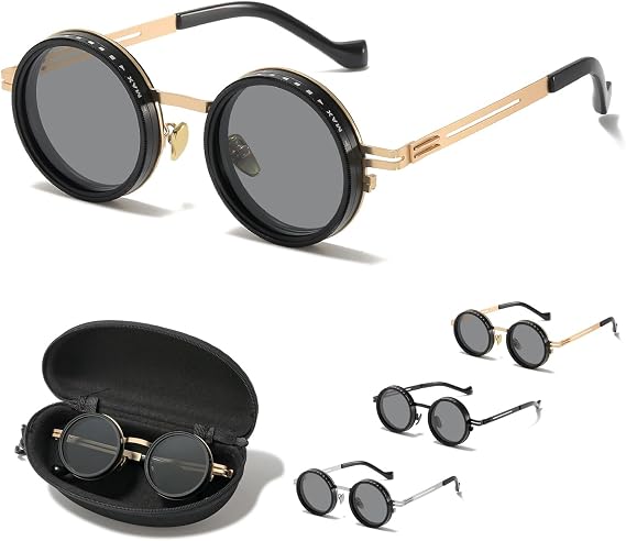 Adjustable Tint Rounded Polarized Lenses Retro Sunglasses, Adjustable Outdoor Travel Polarized Sunglasses, ND Filter Glasses