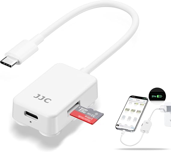 Microsd TF Card Reader for iPhone, USB C to MicroSD Memory Card Adapter with Type-C Charging Port, MSD Card Reader for iPhone 16 15 Pro Max Plux MacBook Pad & More (NOT Affect Charging)