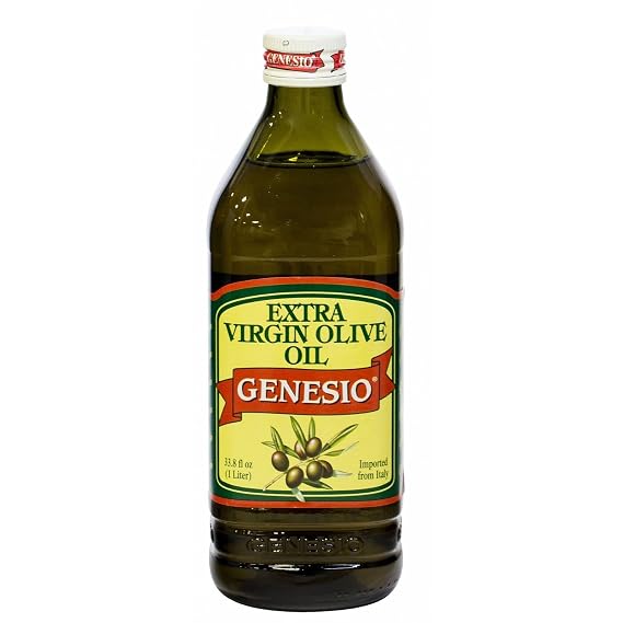 Genesio Extra Virgin Olive Oil, Premium First Cold Pressed, 1 Liter Glass Bottle | Italian Extra Virgin Olive Oil with Smooth Buttery Finish for Bread, Pasta, Salad & Dipping, Product of Italy