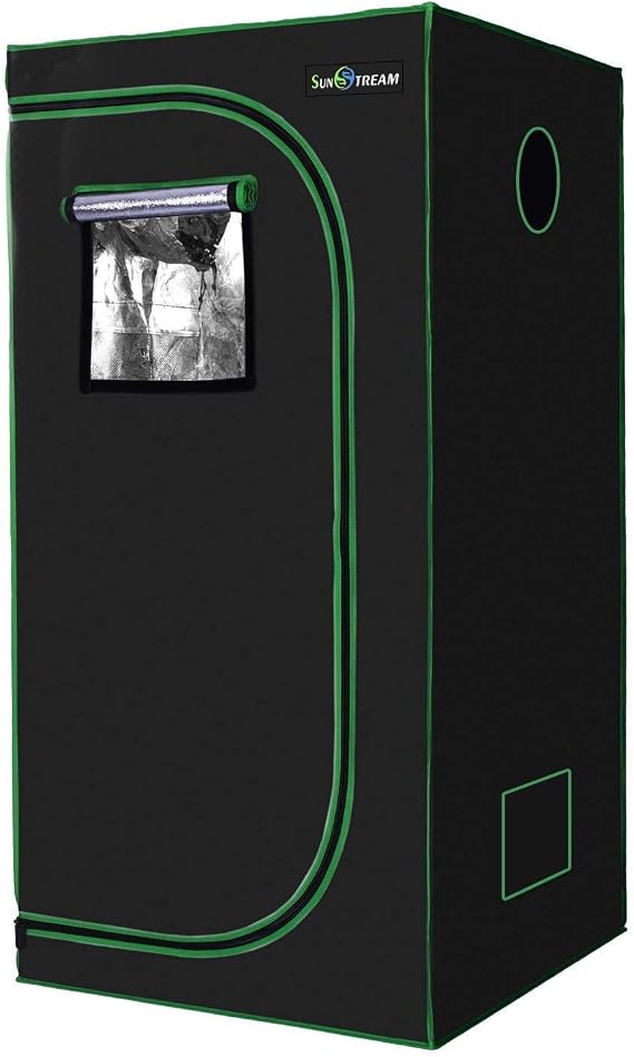 SunStream Grow Tent 80x80x160cm 600D Oxford Cloth High Reflective Mylar Lightproof Waterproof Hydroponic Grow Tents for Indoor Plants (80x80x160cm)