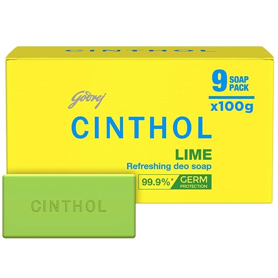 Lime Fresh Bath Soap, 100g, Pack of 9, Suitable for All Skin Types