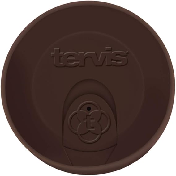 Tervis Travel Lid Made in USA Double Walled Insulated Tumbler Travel Cup Keeps Drinks Cold & Hot, Fits 16oz Tumblers, Brown