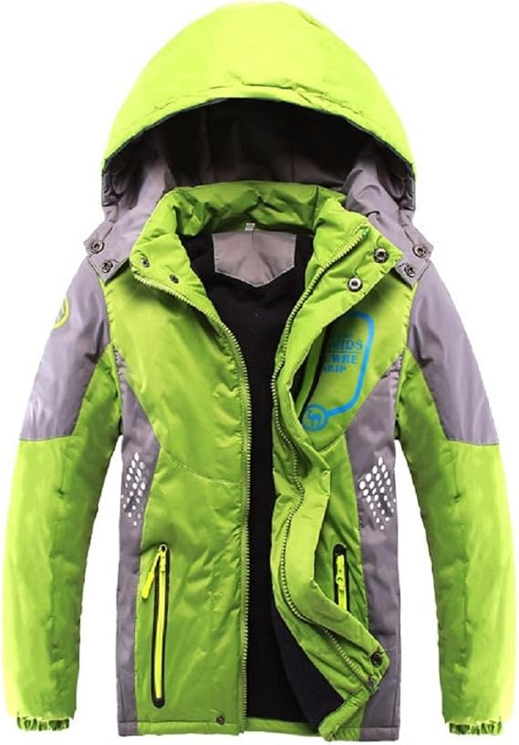 Vinmin Boys Winter Fleece Lined Hooded Jacket, Outdoor Casual Warm Coat