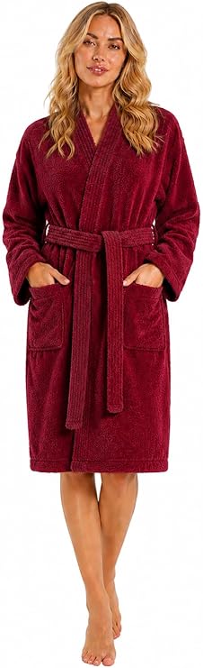 Chakir Turkish Linens 100% Cotton Terry Cloth Turkish Kimono Bathrobe for Women