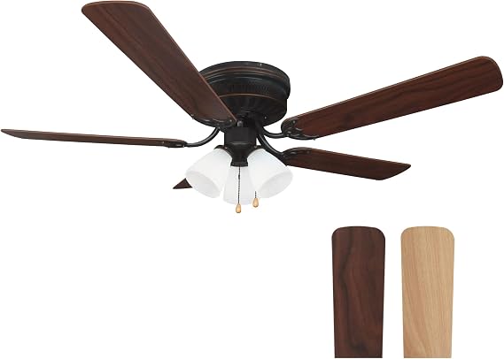 Design House Millbridge Hugger Ceiling Fan, 52", Oil Rubbed Bronze