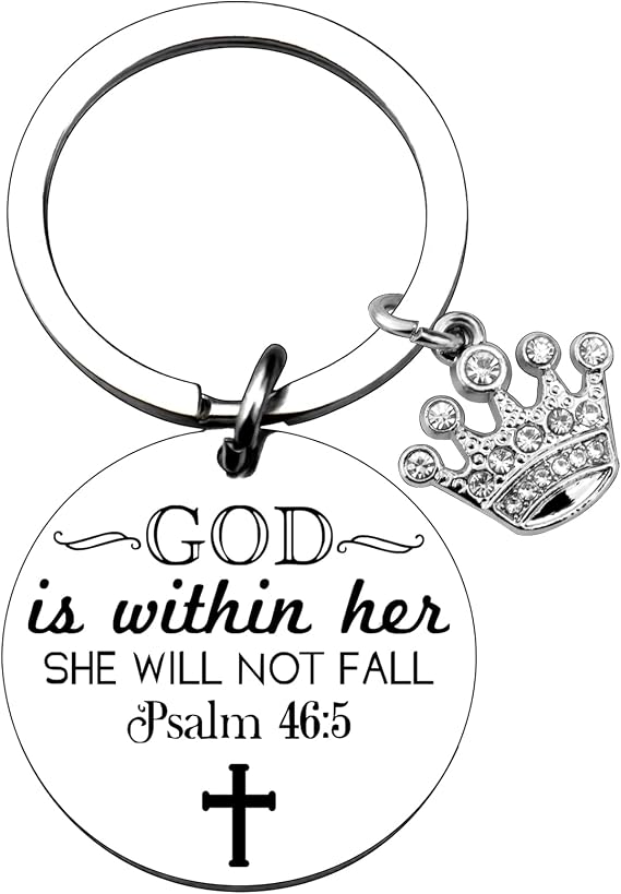 Christian Keychain God Is Within Her She Will Not Fall Christian Gifts