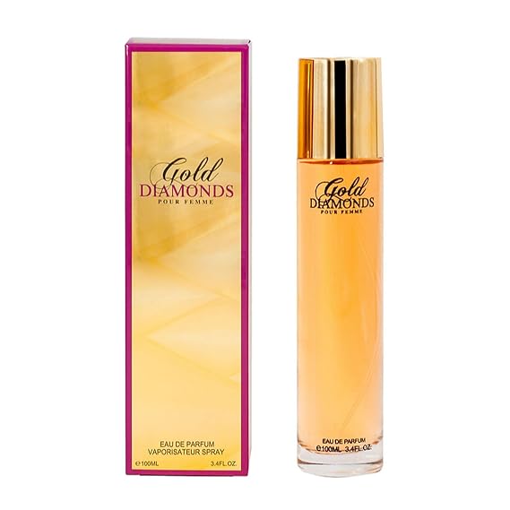 Gold Diamonds Pour Femme Women Perfume 100ml Eau De Parfum Vaporisateur Spray - Long Lasting, Lily, Neroli, Orange and Bergamot