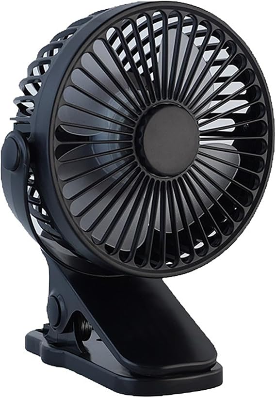 ROBEVE Şarjlı USB Mini Klipsli Vantilatör Fan - 3 Kademeli - 360° Hareketli - Bebek Arabası, Ofis, Masaüstü, Kamp Kullanımı İçin Uygun - Sessiz ve Taşınabilir - Asorti Renk