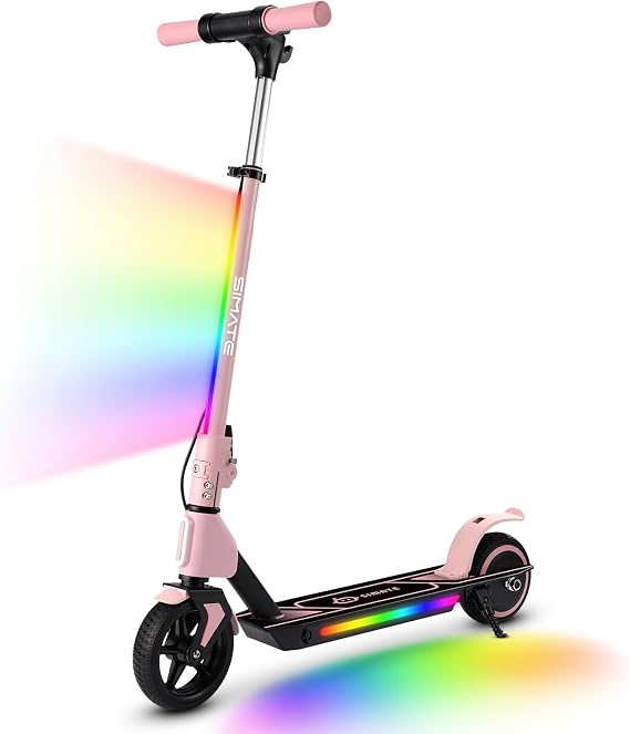 Electric Scooter for Kids Ages 6-12 with Dual Brake Safety System, Adjustable Handlebar, 130W Motor 3 Speed Modes, 8km Range, LED Display & Lights, 6.5" Tires, 70kg Load