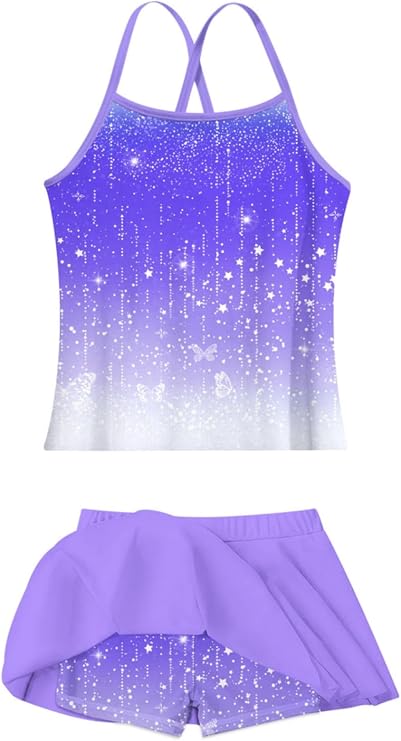 Girls Tankini Swimsuit Bathing Suits Summer Beach Swimwear Size 4-12