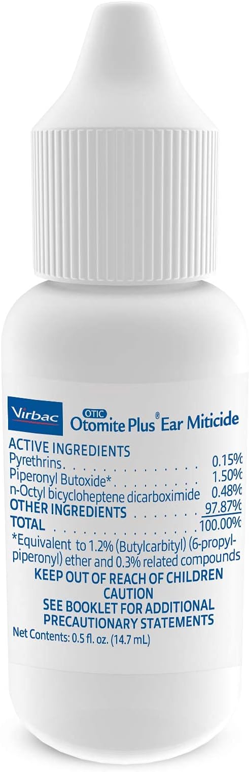 Virbac Otomite Plus Ear Miticide Treatment for Dogs and Cats