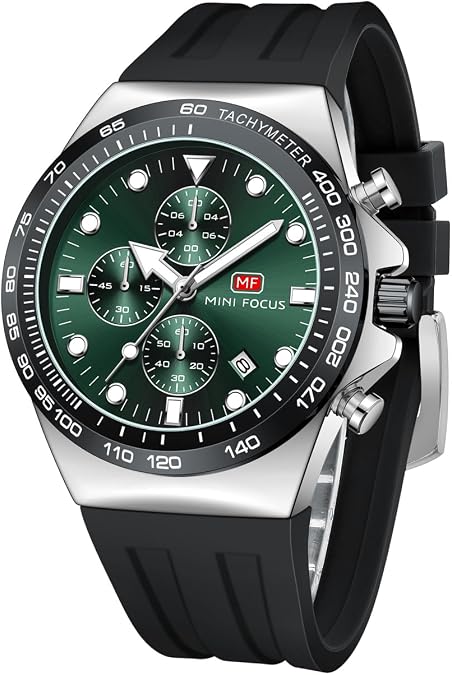 MINI Focus Men Watches Business Casual Wrist Watch (Chronograph/Waterproof/Luminous/Calendar) Silicon Band Fashion Watches for Men...