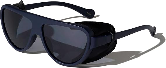 Lexington Classic Side Leather Shield Lens Sunglasses