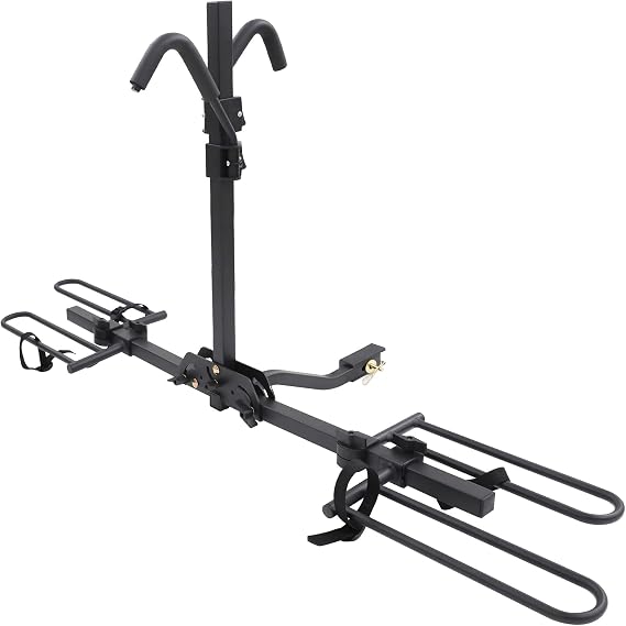 Rockland Foldable 2-Bike Rack, 80 lbs Capacity, Hitch Mount Bike Rack, Fits up to 2.5" Tire Width and 50" Wheelbase, Bike Carrier Rack for 1.25" and 2" Receiver for Cars SUVs Vans RVs