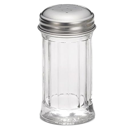 Tablecraft Fluted Glass 2 Oz Salt/Pepper Shakers with S/S Tops