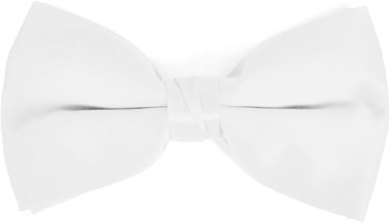 boxed-gifts Solid Colored Poly-Satin Banded Bowtie