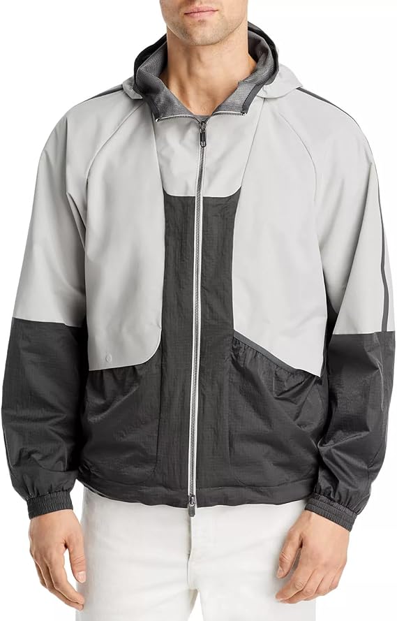 Z ZEGNA Mens Panelled Soft Shell Hooded Jacket X-Large Grey