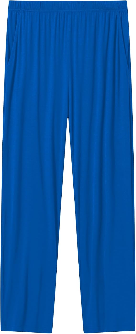 Mens Soft Knit Pajama Pants Sleep Lounge Bottoms Lightweight Loungewear Pj Pants With Pockets