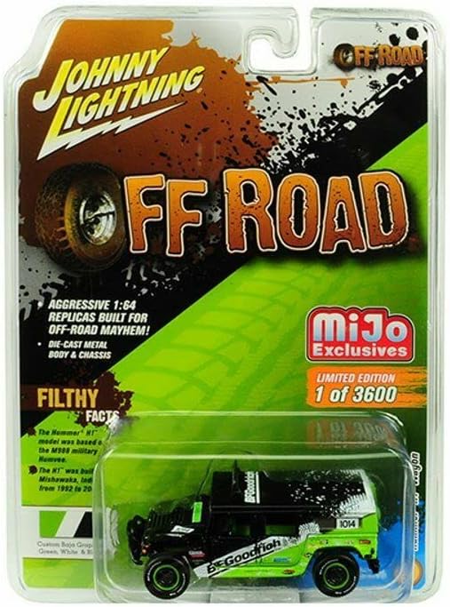 Johnny Lightning 1:64 Off Road - Hummer H1 Wagon Custom Baja Graphics/Green/White/Black JLCP7155-24