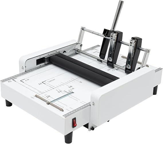 A3 Booklet Maker, 2-in-1 Design Binding Machine, Paper Folding Machine with Staples, Max Binding 20 Sheets, Booklet Binding & Folding Machine for Homes, Schools, Advertising