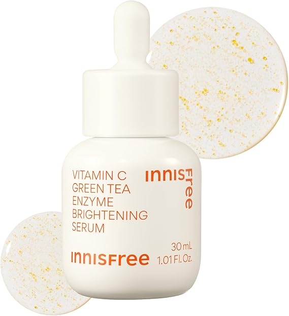 Innisfree Vita C Green Tea Enzyme Bright Serum, 1 fl oz 30 ml - Genuine Product, Vitamin C, Skin Serum, Moisture, Hypoallergenic, Sensitive Skin