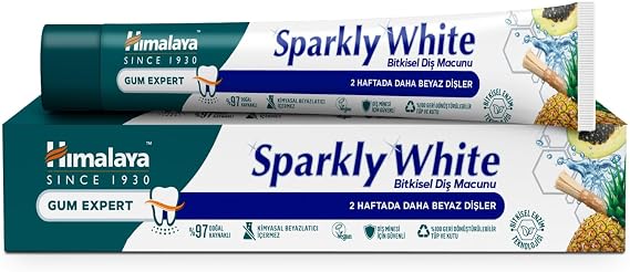 Himalaya Since 1930 Işıltılı Beyazlık Bitkisel Beyazlatıcı Diş Macunu, Florürsüz, Parabensiz, Bitkisel Enzim, 75 ml