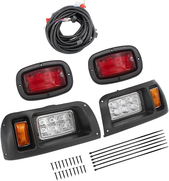 COOL STAR 12V Adjustable LED Tail Light Kit Compatible with Club Car DS G&E Golf Cart 1993 Onwards