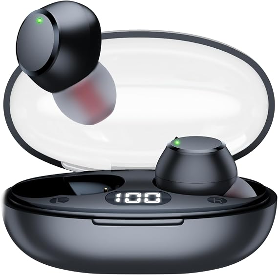 PocBuds Wireless Earbuds with LED Power Display Bluetooth 5.3, 35H Playback, IPX7 Waterproof, 3.3g Ultra-Light for Running, Work, Travel Z1NGB1RD