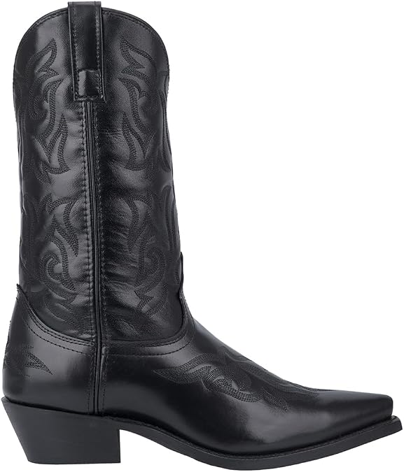 Laredo Mens Hawk Embroidered Snip Toe Pull On Casual Boots Mid Calf - Black