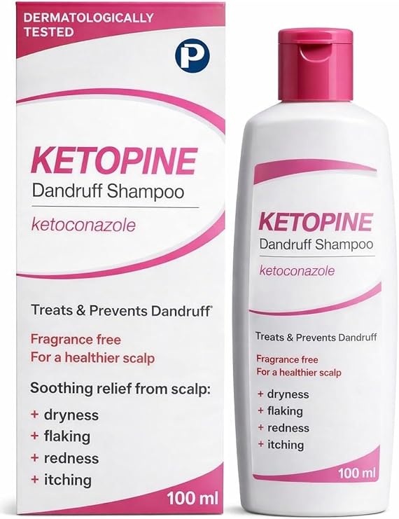 Ketoconazole 2% Medicated Shampoo – Anti-Fungal Anti-Dandruff Shampoo for Itchy, Flaky Scalp, 100ml