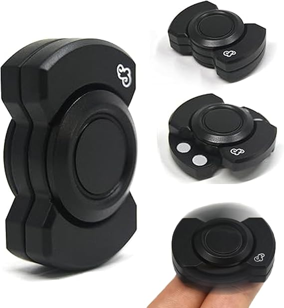Hand Spinner Spinning High Quality Fidget Slider Metal edc adhd Toy Stress Relief Goods (Black)