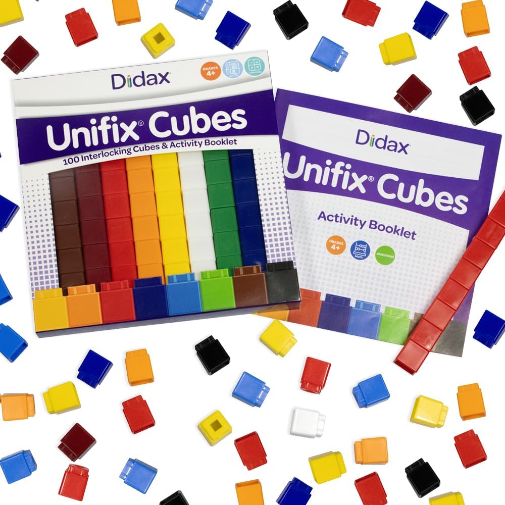 Didax Unifix ® Cubes Interlocking Counting Cubes with Activity Booklet Set of 100
