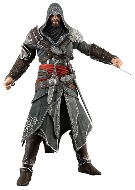 NECA Action Figure Ezio Auditore Da Firenze from Assassins Creed Revelations, 18cm, 7inch, Toy Figure with 35+ Articulation Points, Accessories Included