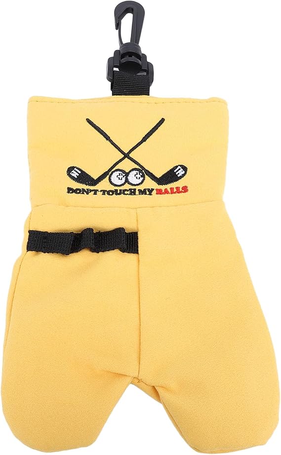 Agatige Funny Golf Ball Bag Sack, Double Sided Velvet Hanging Portable Golf Ball Pouch Accessory Pouch for Men Women
