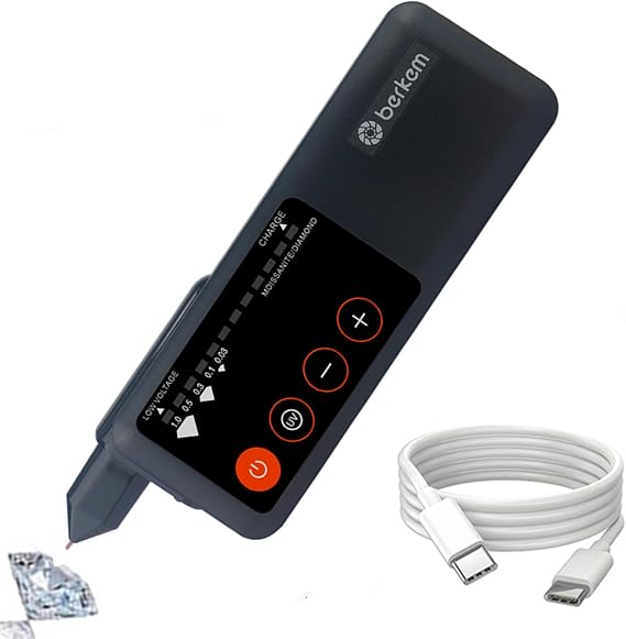 Diamond Tester Pen Rechargeable with UV Light,High Accuracy Jewelry Diamond Tester,Electronic Diamond Gem Tester and Tester Pen-Diamond Selector for Novice and Expert(Diamond Tester Pen)