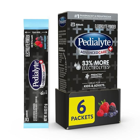 Pedialyte AdvancedCare Plus Electrolyte Powder Packets, Berry Frost-6ct