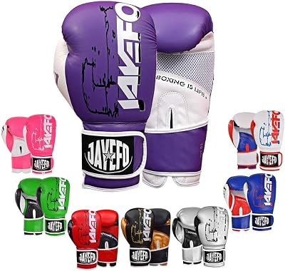 Jayefo Boxing Gloves Men, Women and Kids 2022 - Vegan Leather Sparring Gloves for Boxing, Kick Boxing, Muay Thai and MMA - Beginners Heavy Bag Training Gloves for Punching Bag