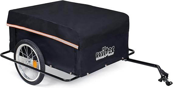 Bicycle trailer with foldable draw-bar, and quick coupling
