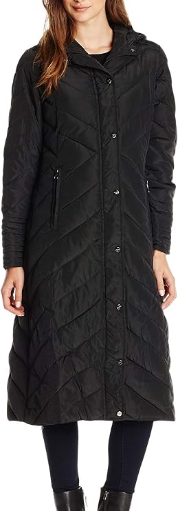 Madden Girl Women's Long Chevron Puffer Jacket