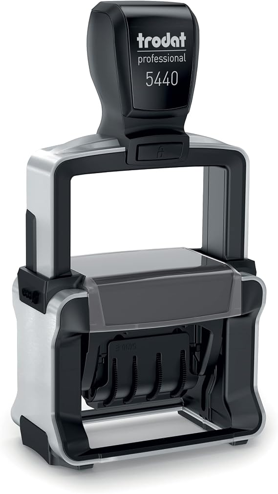 Trodat Professional Date Stamp 5440L Self Inking with English Message Options Red and Blue Impression