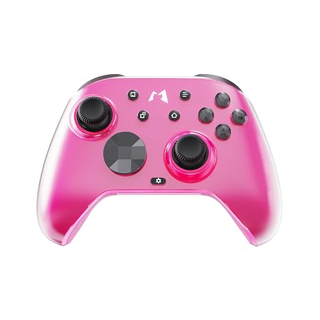 MOBAPAD Huben2 Wireless Switch Controller Pro PC Controller with ALPS Linear Motors, Pro Controller Switch, Omron Mechanical Buttons, 6-Axis Motion (Pink)