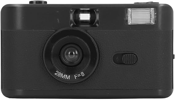XUMIUZIY Film Camera 35MM, Reusable with Flash, Retro Supports 135 or 35MM Black and White or Color Film, 28MM F/8 Lens 1/120s Shutter Speed (Black)