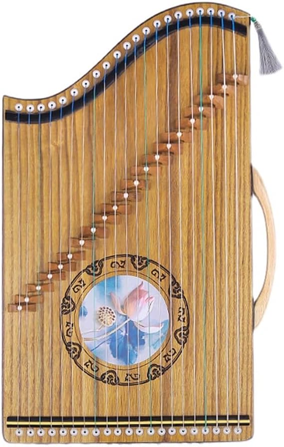 Guzheng Trainer, Mini Portable Guzheng Exerciser with Backpack/Full Accessories, Suitable for Beginner/Professional, 21 Strings, 60x35 cm Guzheng