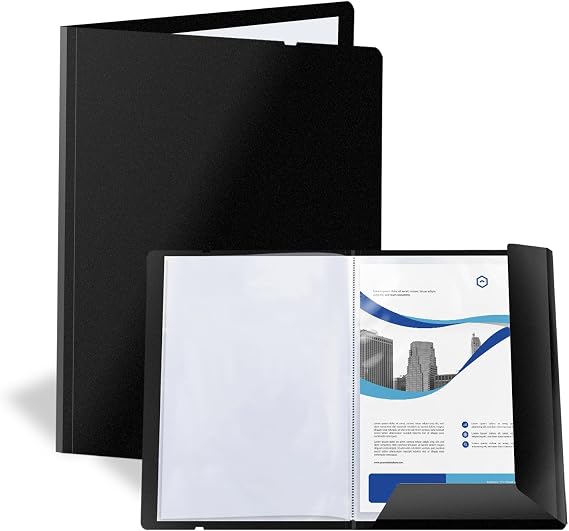FRETONBA A4 Display Folder with Plastic Sleeves, 30 Transparent Pockets