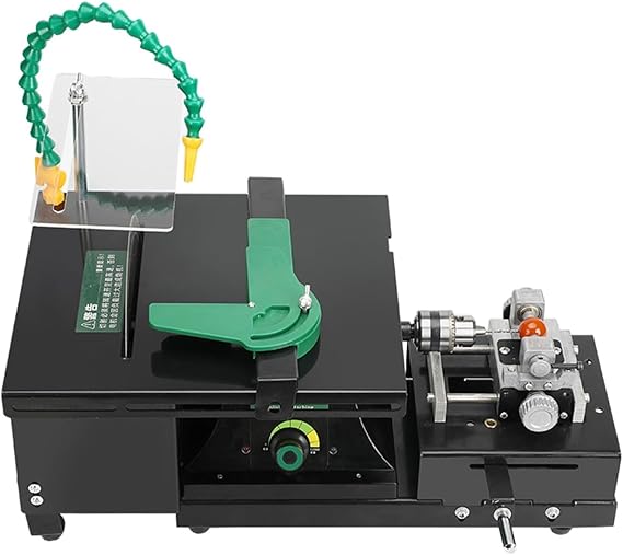 Mini Table Saw Rock Lapidary Polisher Bench Buffer Machine DIY Lathe Tools 1000-11019r/min with Flexible Shaft for Jewelry for Beginners DIY Use